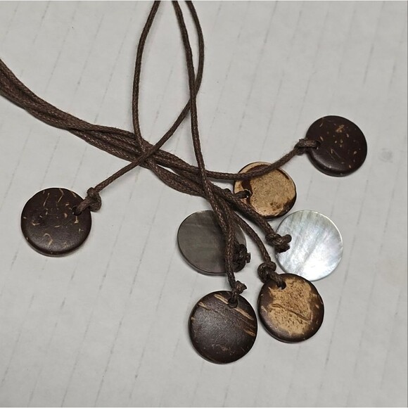 Coconut Shell Waistband Bohemian Boho Hippie Brown Belt - Picture 5 of 8